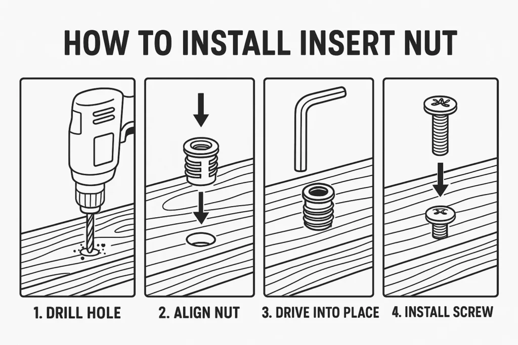 Insert Nut Installation Steps (1)
